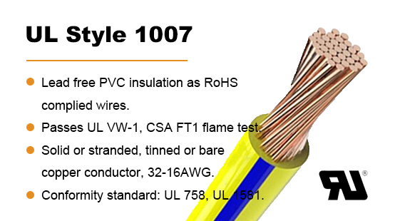 UL Style 1007 PVC Insulated Hook-up Wire