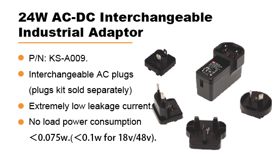 KS-A009:24W AC-DC Interchangeable Industrial Adaptor