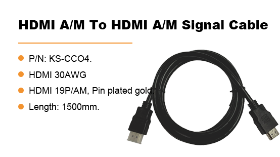 KS-CC04:HDMI A/M To HDMI A/M Signal Cable