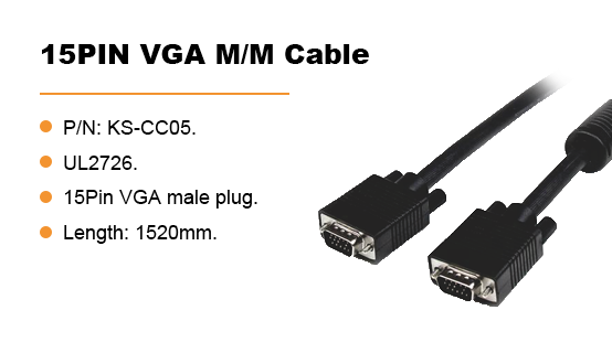 KS-CC05:15PIN VGA M/M Cable